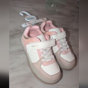 Carter's Pink and White Kids Sneakers with Velcro